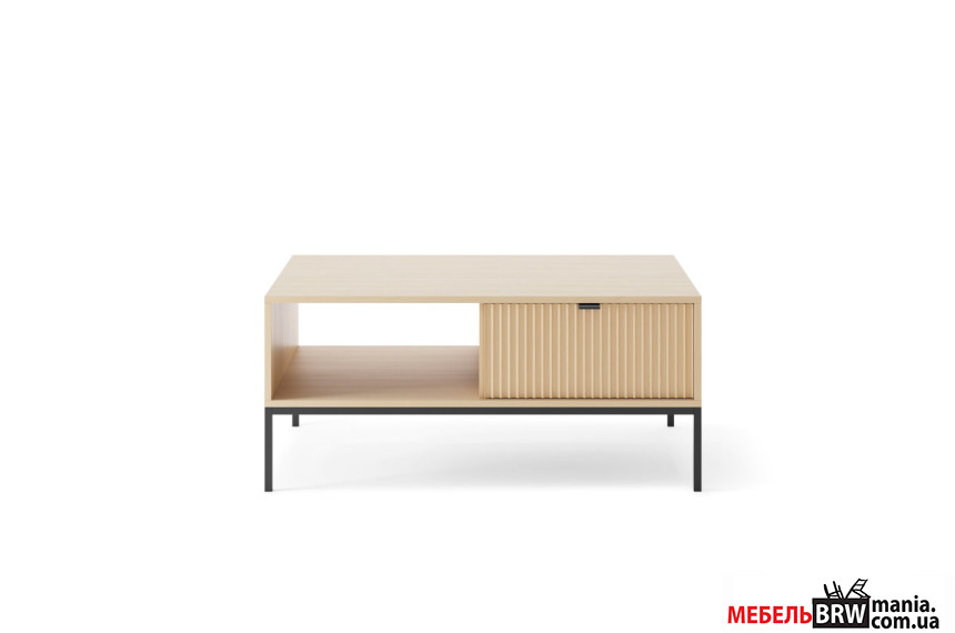 Стол журнальный Perfect Home Нова / Nova L104 с 2 ящиками и черными ножками Дуб виченца