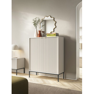 Комод высокий Perfect Home Нова / Nova K104 2-дверный с черными ножками Кашемир