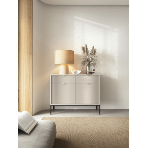 Комод Perfect Home Нова / Nova KSZ104 2-дверный с 2 ящиками и черными ножками Кашемир