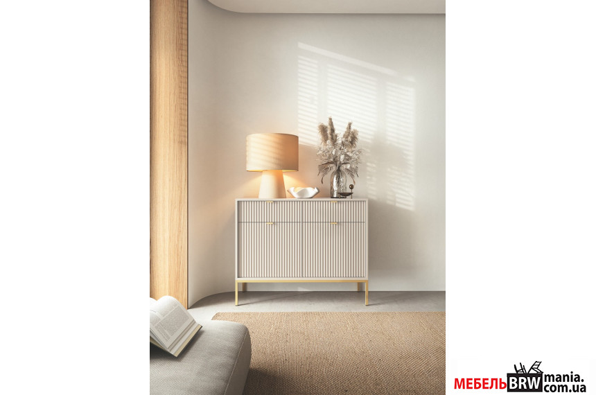 Комод Perfect Home Нова / Nova KSZ104 2-дверный с 2 ящиками и золотыми ножками Кашемир