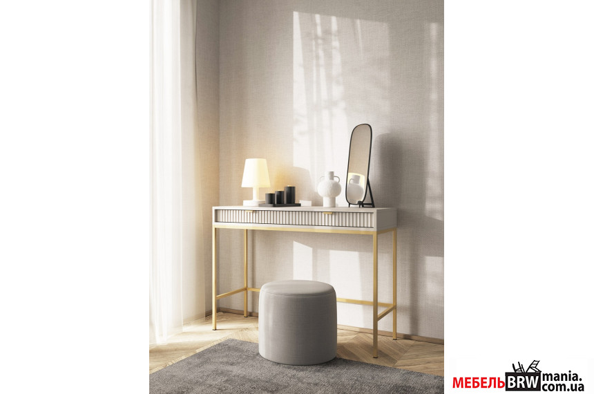 Стол туалетный Perfect Home Нова / Nova T104 с 2 ящиками и золотыми ножками Кашемир