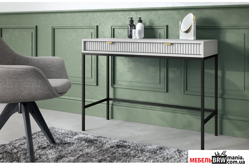 Стол туалетный Perfect Home Нова / Nova T104 с 2 ящиками и черными ножками Серый