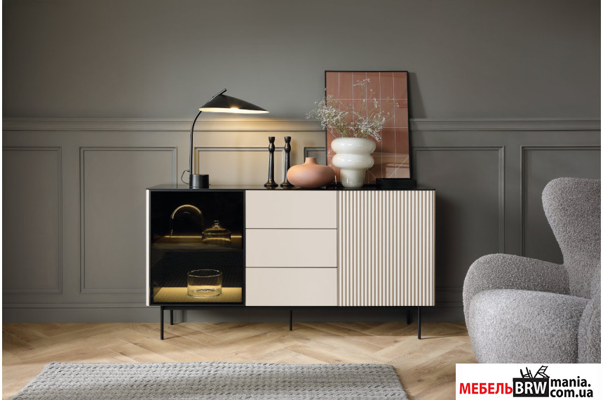 Комод с подсветкой Perfect Home Орта / Orta KSZ157 2-дверный с 3 ящиками Кашемир