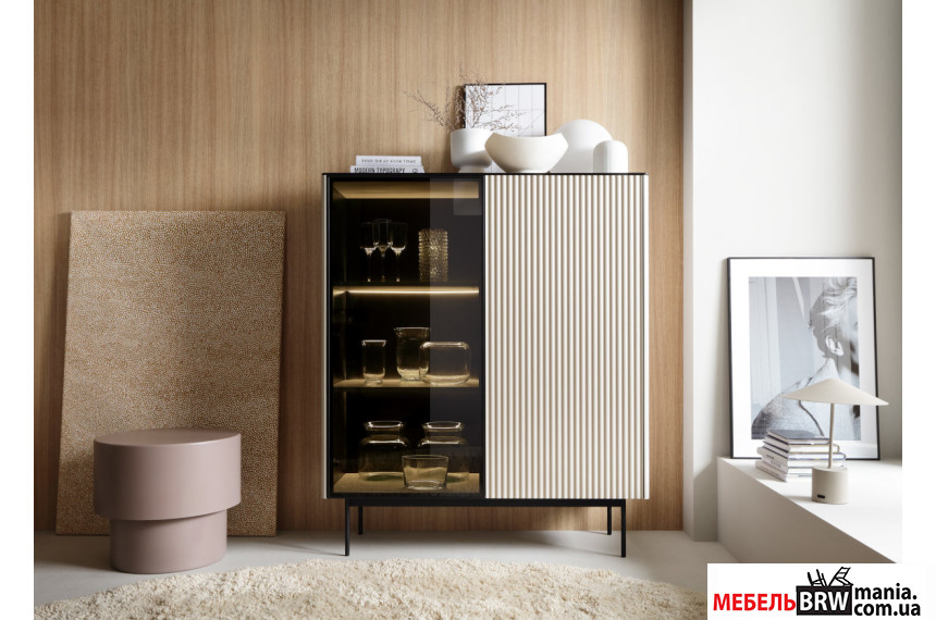 Витрина низкая с подсветкой Perfect Home Орта / Orta WT107 2-дверная Кашемир