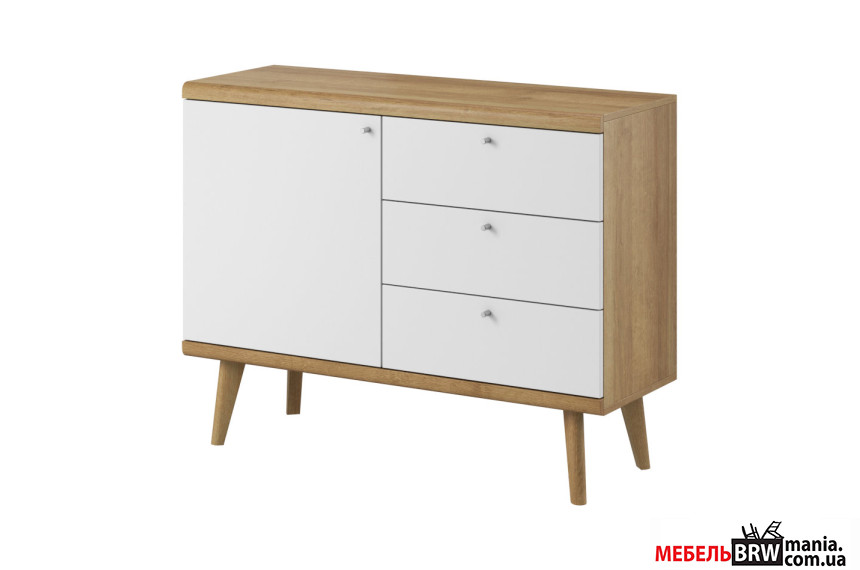 Комод Perfect Home Примо / Primo PKSZ107 1-дверный с 3 ящиками Дуб ривьера/белый