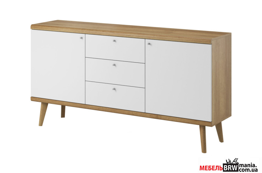 Комод Perfect Home Примо / Primo PKSZ160 2-дверный с 3 ящиками Дуб ривьера/белый