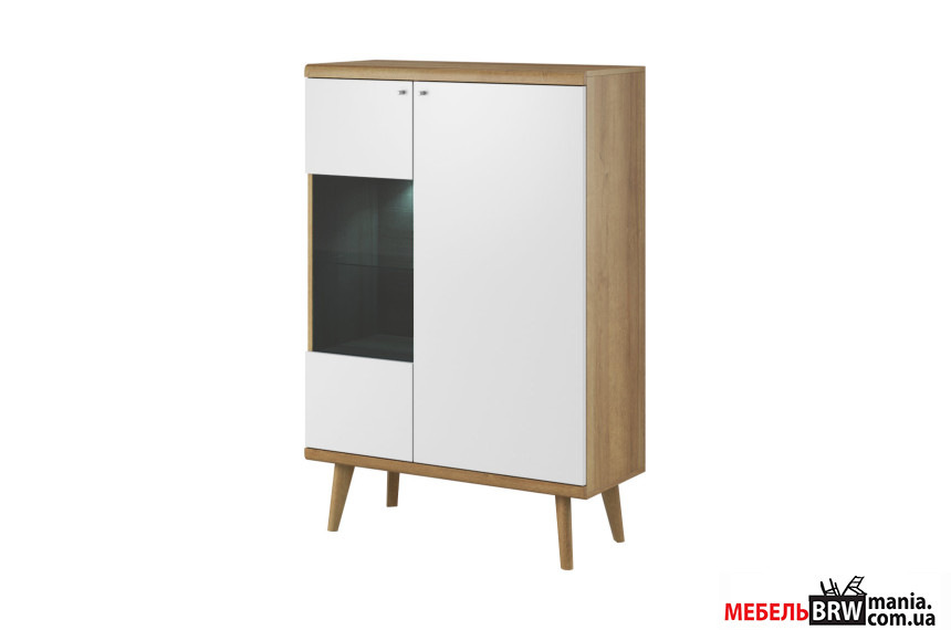 Витрина низкая Perfect Home Примо / Primo PWT90 2-дверная Дуб ривьера/белый