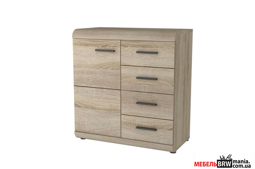Комод Link 1D4S/80 1-дверний з 4 шухлядами Дуб сонома