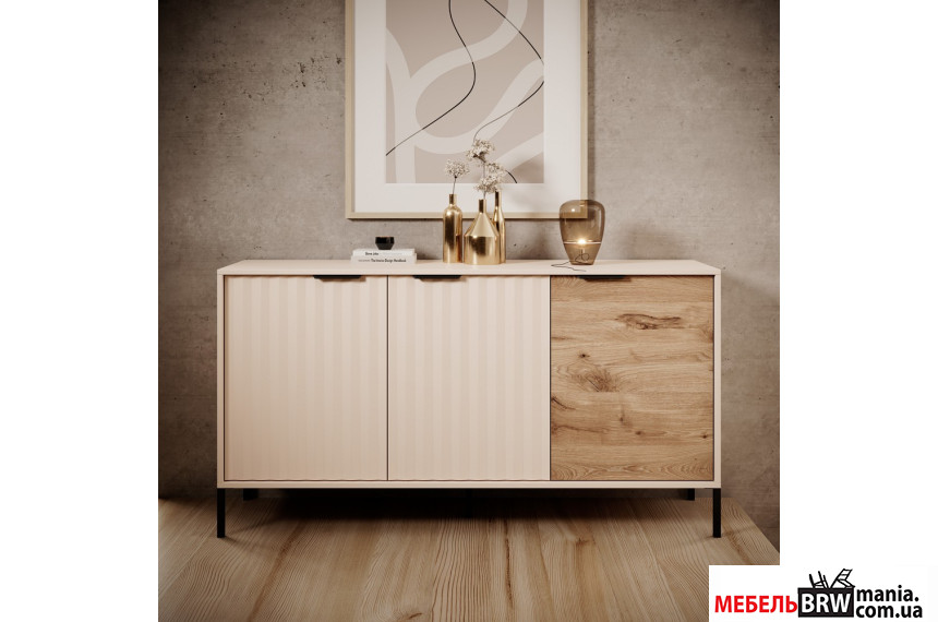 Комод Perfect Home Рейв / Rave 3D/153 3-дверный Беж/викинг