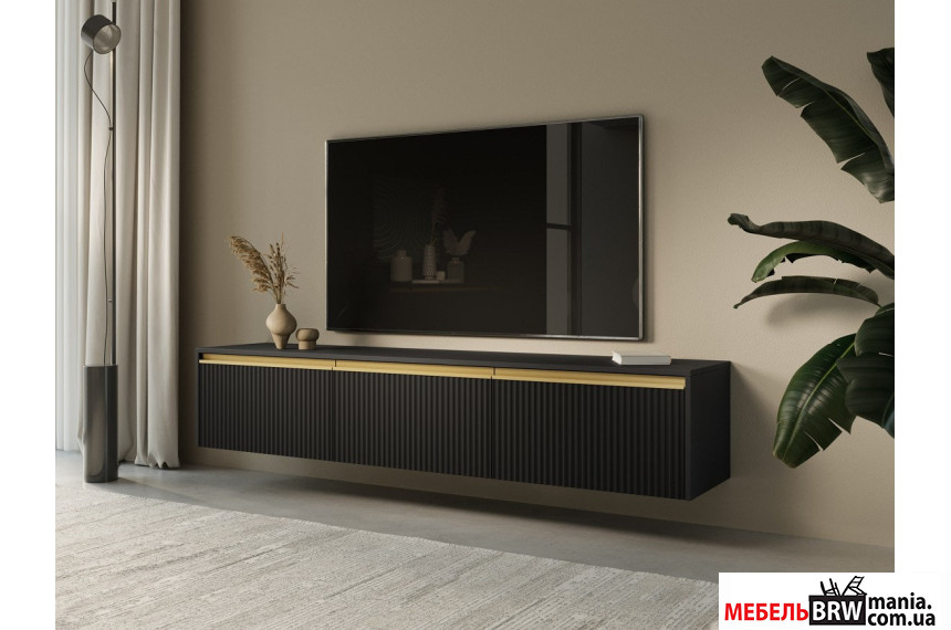 Тумба под ТВ Perfect Home Роял / Royal RTV180 3-дверная Черный