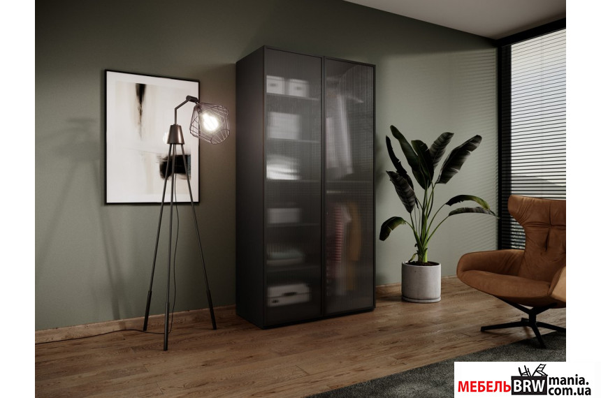 Шкаф платяной / гардеробная Сендбокс / Sandbox FLUTES Perfect Home 2-дверный Черный