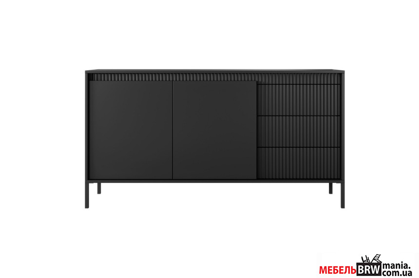 Комод Perfect Home Сенсо / Senso 2D3S/153 2-дверный с 3 ящиками Черный