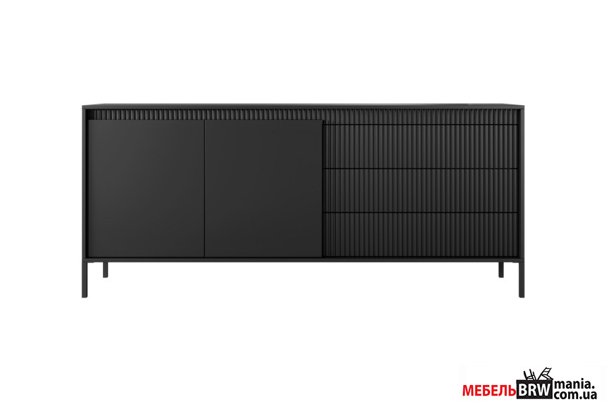 Комод Perfect Home Сенсо / Senso 2D3S/187 2-дверный с 3 ящиками Черный