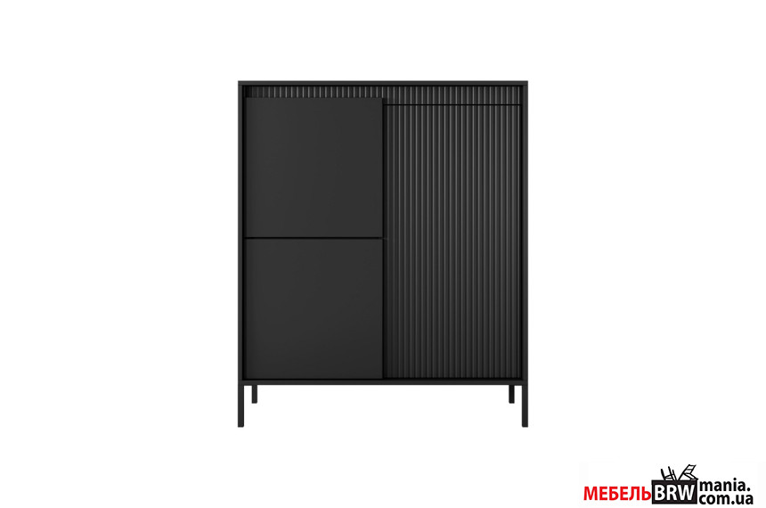 Комод високий Perfect Home Сенсо / Senso 3D 3-дверний Чорний
