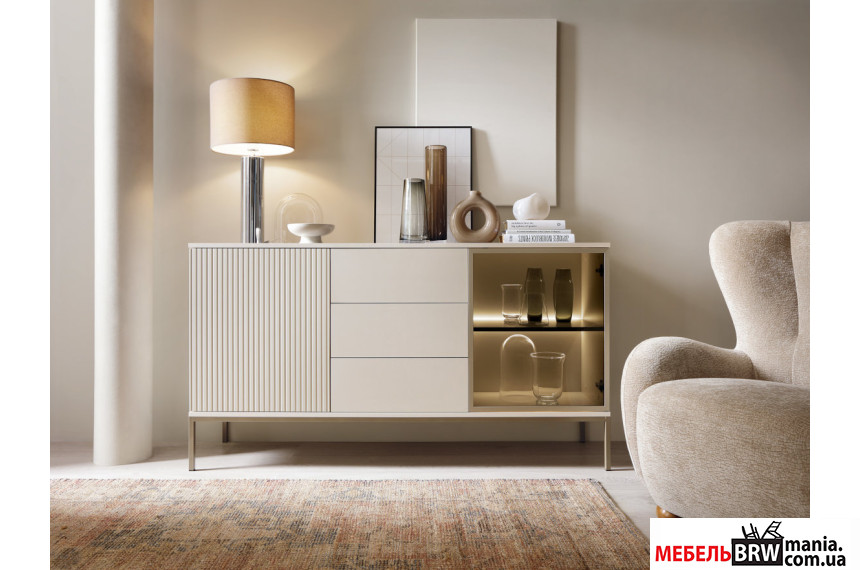 Комод с подсветкой Perfect Home Сенто / Sento KSZ154 2-дверный с 3 ящиками Кашемир
