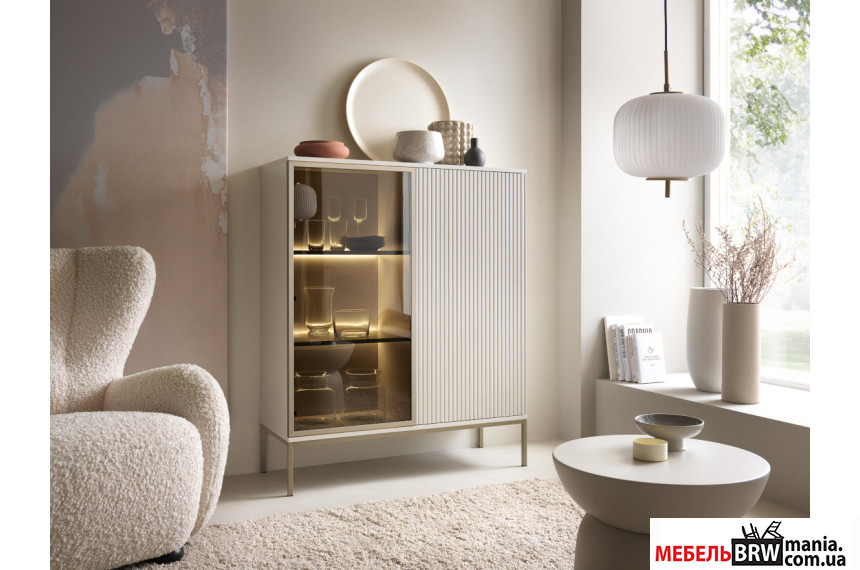 Витрина низкая с подсветкой Perfect Home Сенто / Sento WT104 2-дверная Кашемир