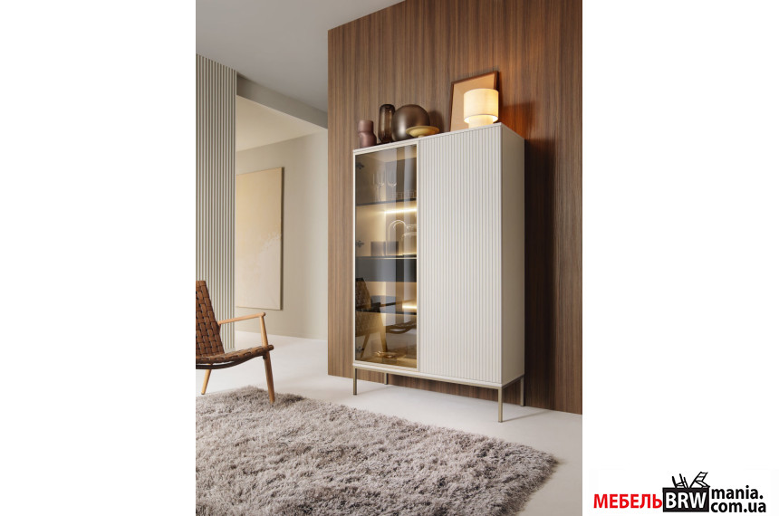 Витрина высокая с подсветкой Perfect Home Сенто / Sento WTSZ104 2-дверная Кашемир