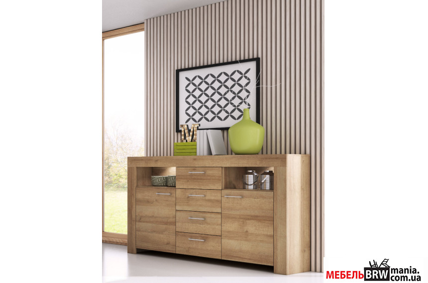 Комод Perfect Home Скай / Sky SK155 2-дверний з 4 шухлядами Дуб рів'єра