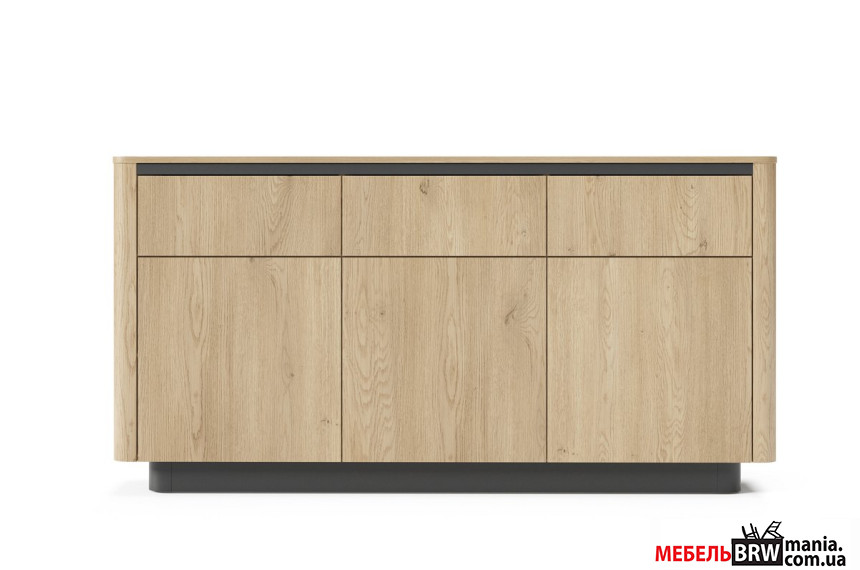 Комод Perfect Home Торро / Torro 3D3S/163 3-дверный с 3 ящиками Дуб кремона/черный