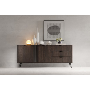 Комод Perfect Home Верис / Veris 2D3S/195 2-дверный с 3 ящиками Дуб дунин/черный