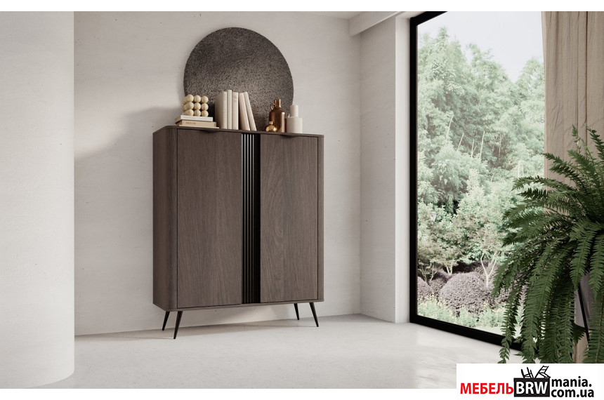 Комод высокий Perfect Home Верис / Veris 2D/113 2-дверный Дуб дунин/черный