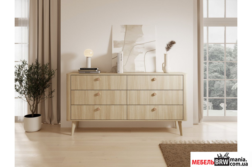 Комод Perfect Home Вики / Viki 6S/163 с 6 ящиками Дуб бариста