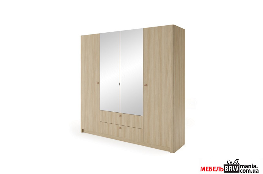 Шкаф платяной Perfect Home Вики / Viki 4D2S/213 4-дверный с зеркалом Дуб бариста
