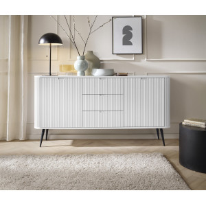 Комод Perfect Home Зова / Zova KSZ168 2-дверный с 3 ящиками и черными ножками Белый