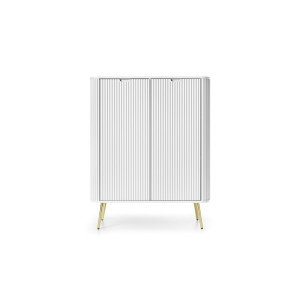 Комод высокий Perfect Home Зова / Zova K103 2-дверный с золотыми ножками Белый