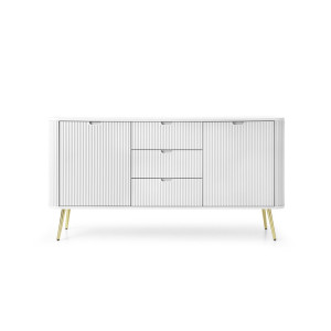 Комод Perfect Home Зова / Zova KSZ168 2-дверный с 3 ящиками и золотыми ножками Белый