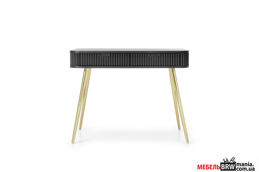 Стол туалетный Perfect Home Зова / Zova T103 с 2 ящиками и золотыми ножками Черный