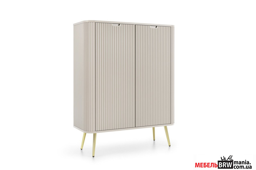 Комод высокий Perfect Home Зова / Zova K103 2-дверный с золотыми ножками Кашемир