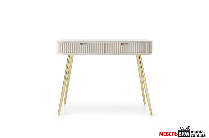 Стол туалетный Perfect Home Зова / Zova T103 с 2 ящиками и золотыми ножками Кашемир