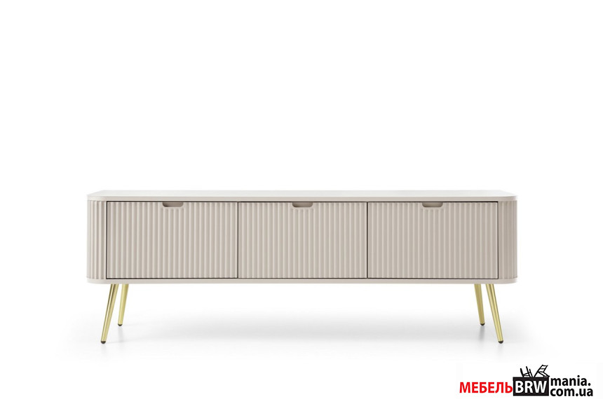 Тумба под ТВ Perfect Home Зова / Zova RTV168 3-дверная с золотыми ножками Кашемир