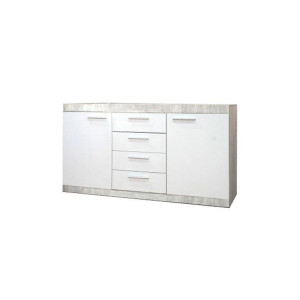 Комод Кетлин / Catlin KOM2D4S БРВ 2-дверный с 4 ящиками Бетон/нимфеа альба