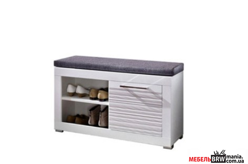 Тумба для обуви Флеймс / Flames REG1D/5/9 БРВ 1-дверная Белый/белый глянец