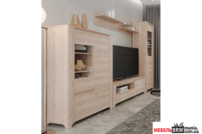 Стінка у вітальню Бордо / Bordo Гербор Дуб санремо світлий