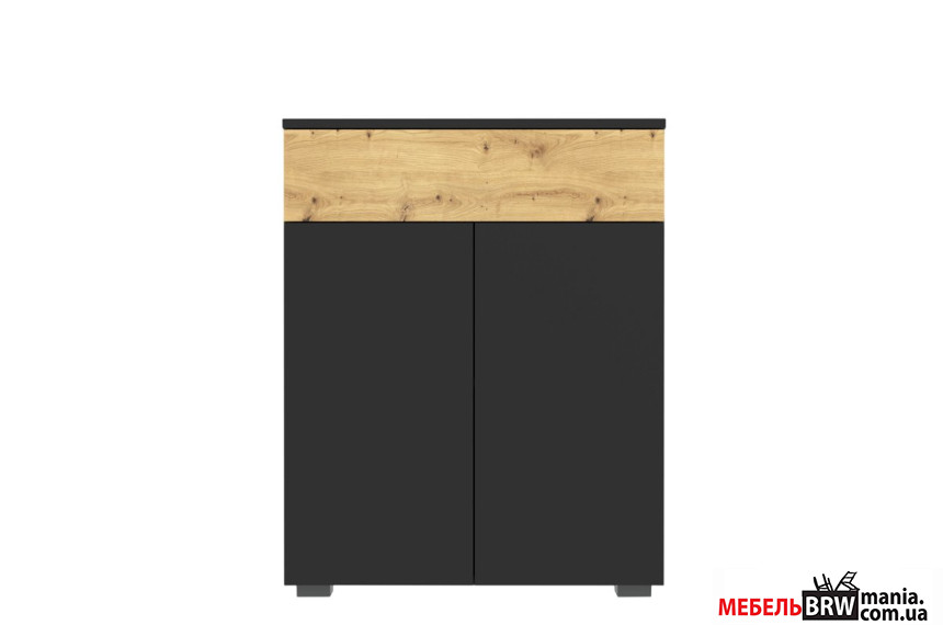 Комод Ребека / Rebeca KOM2D1S Гербор 2-дверный с 1 ящиком Дуб артизан/черный