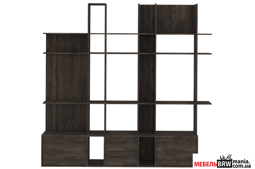 Стеллаж Дублин / Dublin 240 2D2S Гербор 2 дверный с 2 ящиками Каштан авердонна минк