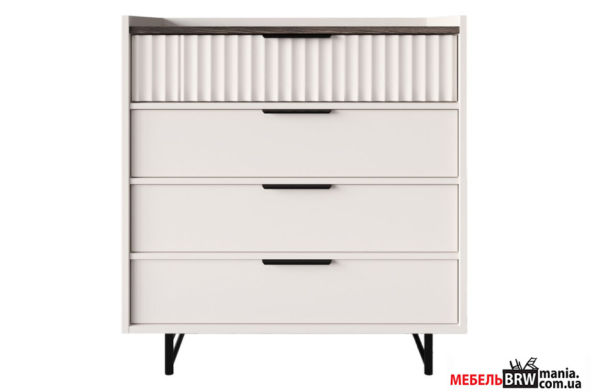 Комод Фреско / Fresko KOM4S БРВ с 4 ящиками Кашемир/каштан арвадонна минк