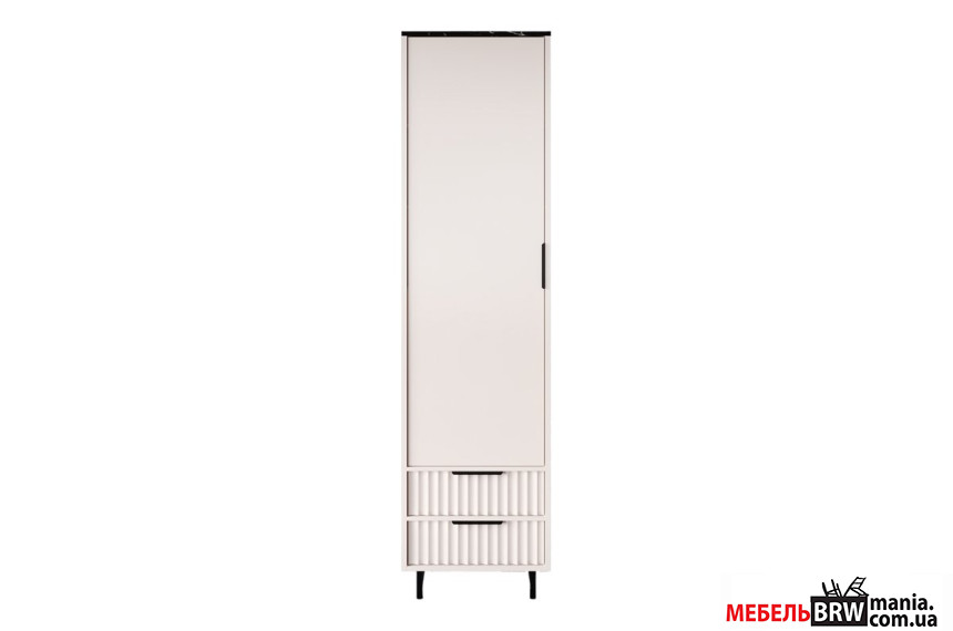 Пенал / Шкаф с полками Фреско / Fresko REG1D2S БРВ 1-дверный с 2 ящиками Кашемир/темный мрамор