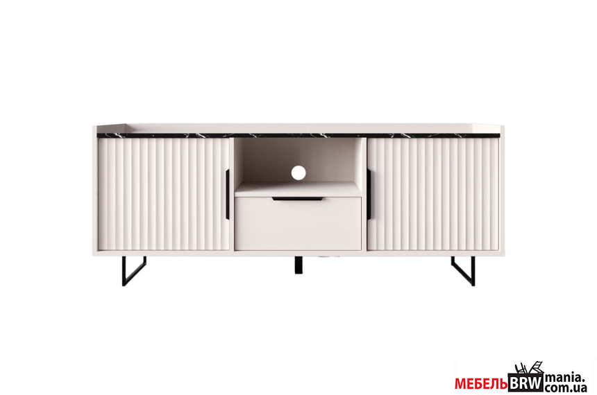 Тумба под ТВ Фреско / Fresko RTV2D1So БРВ 2-дверная с 1 ящиком Кашемир/темный мрамор