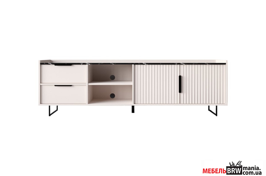 Тумба под ТВ Фреско / Fresko RTV2D2S БРВ 2-дверная с 2 ящиками Кашемир/темный мрамор