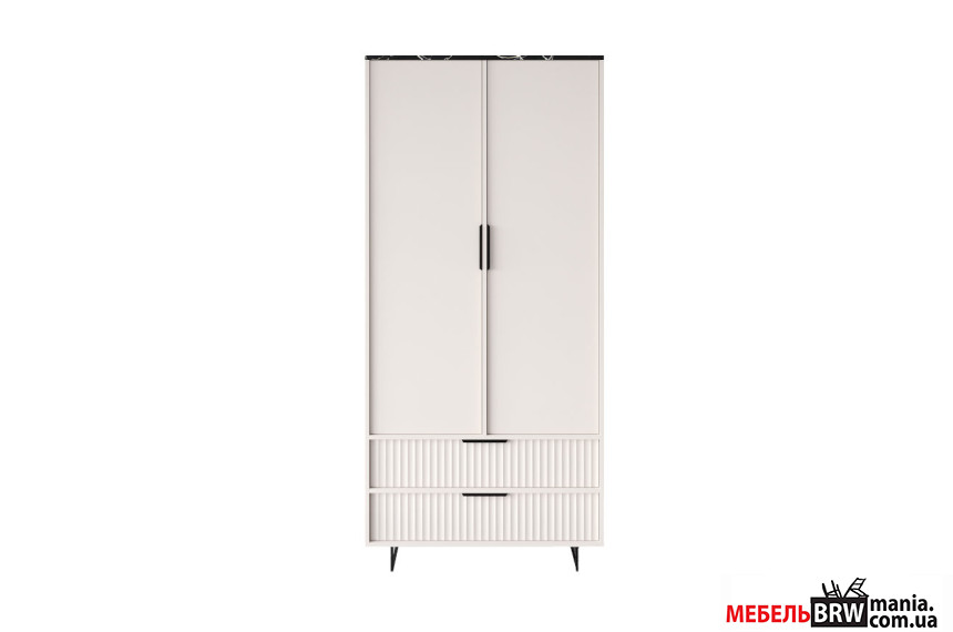 Шкаф платяной Фреско / Fresko SZF2D2S БРВ 2-дверный Кашемир/темный мрамор