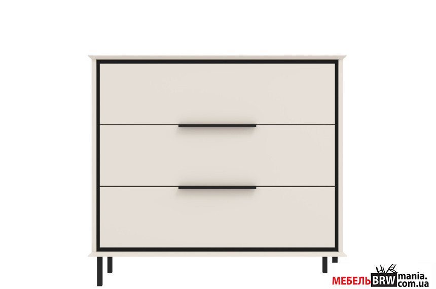 Комод Хилс / Heels KOM3S Гербор с 3 ящиками Кашемир/черный