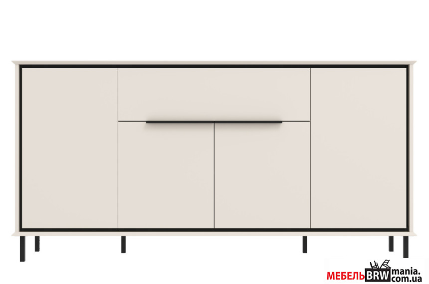 Комод Хилс / Heels KOM4D1S Гербор 4-дверный с 1 ящиком Кашемир/черный