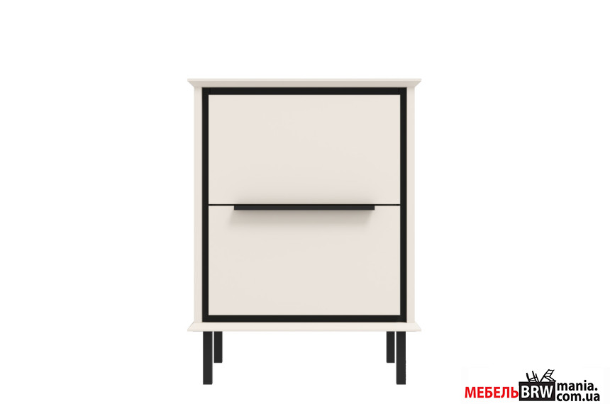 Тумба приліжкова Хілс / Heels KOM2S Гербор з 2 шухлядами Кашемір/чорний