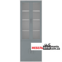 Вітрина офісна Кабі / Kabi REG2W2D/79/220 Гербор 4-дверна Попелястий/антрацит