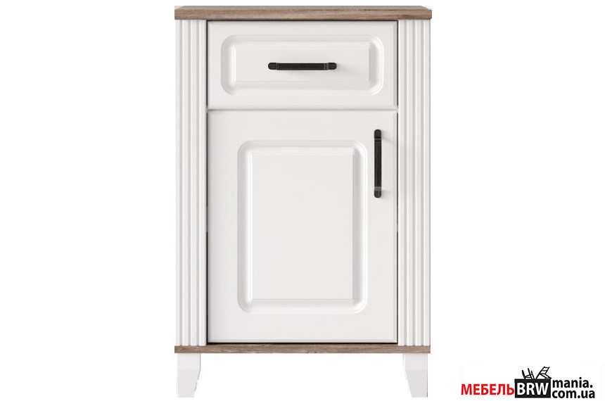 Комод Канди / Kandy KOM1D1S БРВ 1-дверный с 1 ящиком Белый альпийский/дуб стирлинг/белый матовый