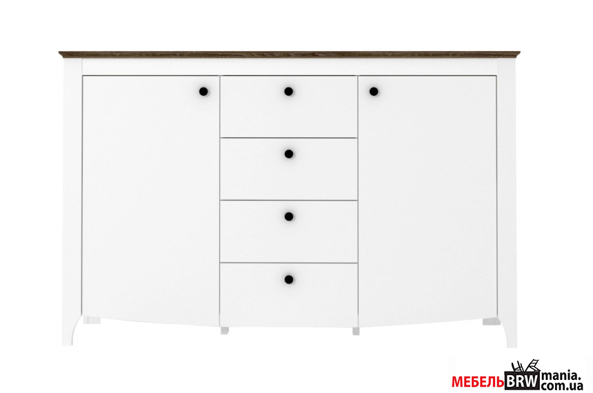 Комод Карина / Karina KOM2D4S Гербор 2-дверный с 4 ящиками Нимфеа альба/дуб сонома трюфель